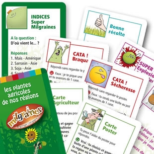 Quelques cartes du jeu ''Les plantes agricoles de nos r�gions''